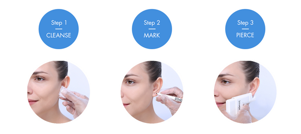 Steps 1-3 on ear piercing from home